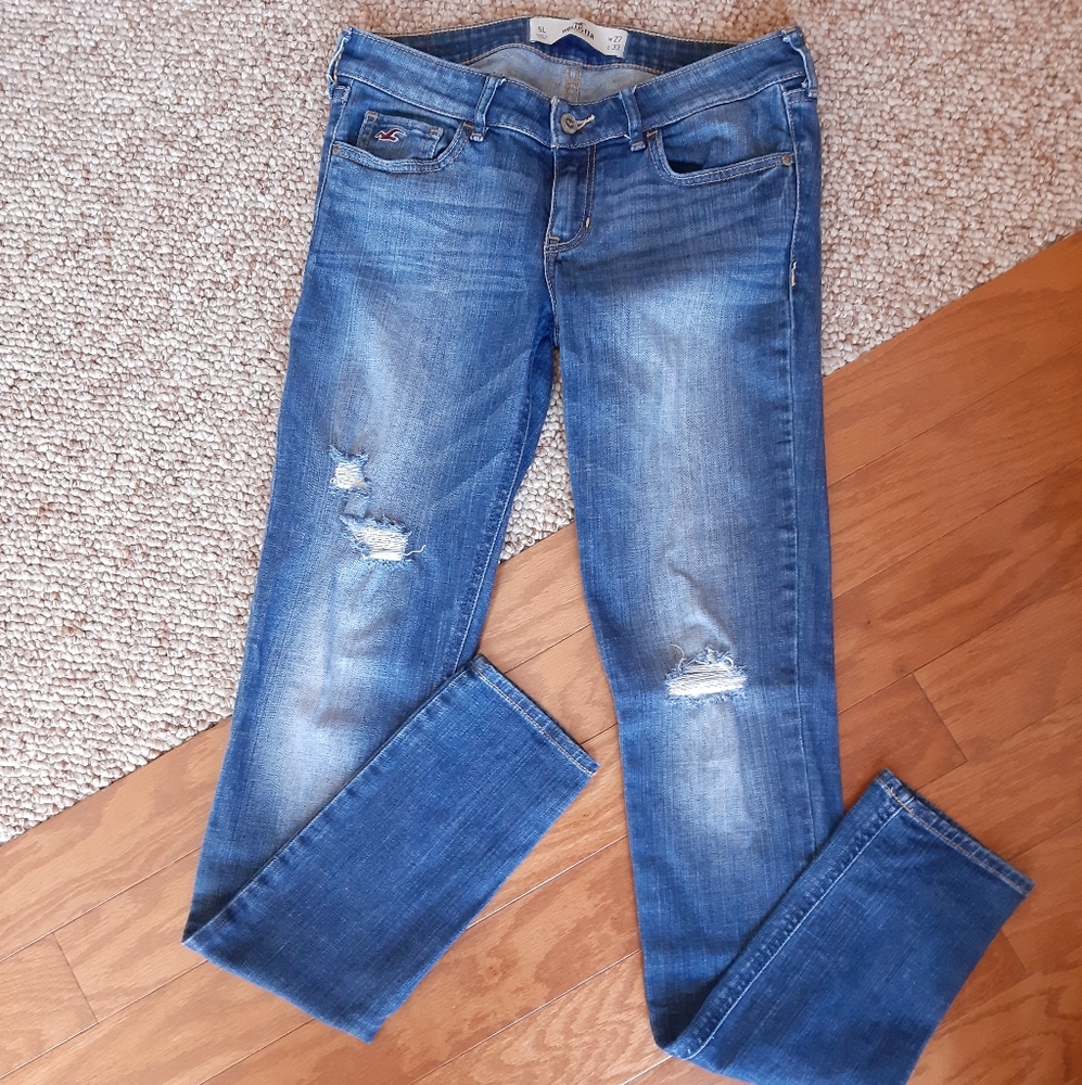 Hollister Distressed Jeans size 5 Long - Picture 2 of 16